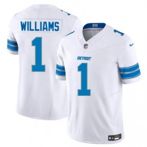 Nike Lions 1 Jameson Williams White 2025 F.U.S.E. Vapor Limited Men Jersey