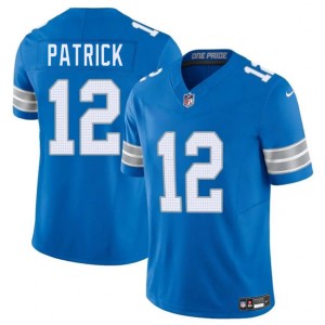 Nike Lions 12 Tim Patrick Blue 2025 F.U.S.E. Vapor Limited Men Jersey