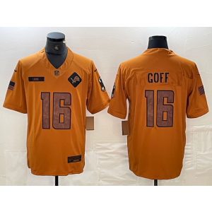 Nike Lions 16 Jared Goff 2023 Brown Salute To Service Limited Men Jersey Nike Lions 16 Jared Goff 2023 Brown Salute To Service Limited Men Jersey