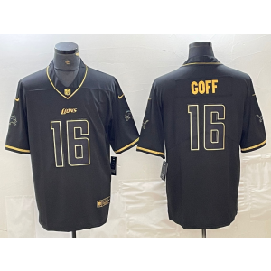 Nike Lions 16 Jared Goff Black Gold Vapor Limited Men Jersey Nike Lions 16 Jared Goff Black Gold Vapor Limited Men Jersey