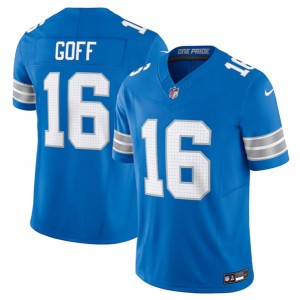 Nike Lions 16 Jared Goff Blue 2024 F.U.S.E. Vapor Limited Men Jersey
