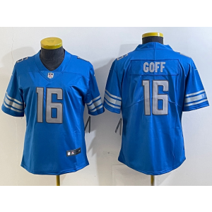 Nike Lions 16 Jared Goff Blue Vapor Untouchable Limited Women Jersey