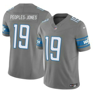 Nike Lions 19 Donovan Peoples-Jones Gray 2023 F.U.S.E Vapor Limited Men Jersey
