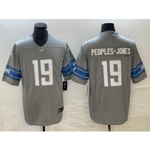 Nike Lions 19 Donovan Peoples-Jones Gray Vapor Untouchable Limited Men Jersey