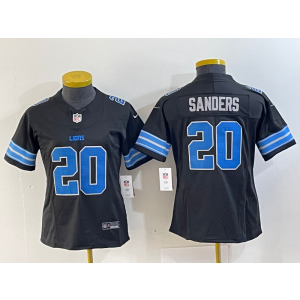 Nike Lions 20 Barry Sanders Black 2024 F.U.S.E. Vapor Limited Women Jersey