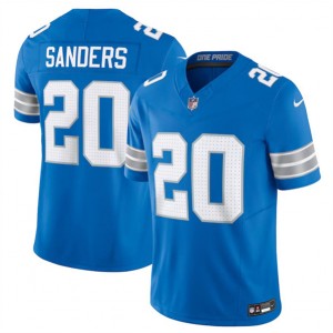 Nike Lions 20 Barry Sanders Blue 2024 F.U.S.E. Vapor Limited Men Jersey