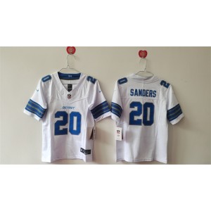 Nike Lions 20 Barry Sanders White F.U.S.E. Vapor Limited Women Jersey(Run Smaller)