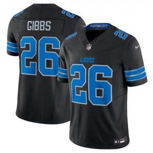 Nike Lions 26 Jahmyr Gibbs Black 2024 F.U.S.E. Vapor Limited Men Jersey