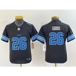 Nike Lions 26 Jahmyr Gibbs Black 2024 F.U.S.E. Vapor Limited Youth Jersey