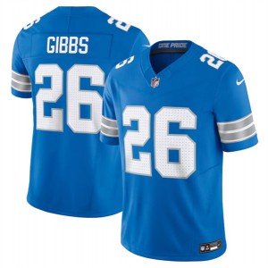 Nike Lions 26 Jahmyr Gibbs Blue 2024 F.U.S.E. Vapor Limited Men Jersey