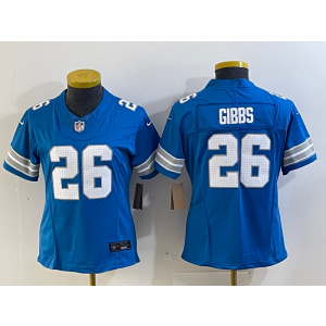 Nike Lions 26 Jahmyr Gibbs Blue 2024 F.U.S.E. Vapor Limited Women Jersey