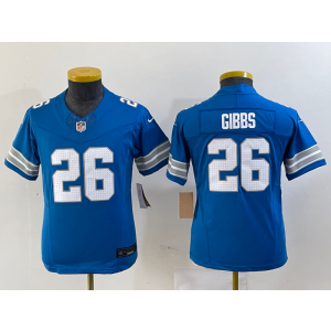 Nike Lions 26 Jahmyr Gibbs Blue 2024 F.U.S.E. Vapor Limited Youth Jersey