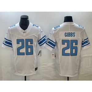 Nike Lions 26 Jahmyr Gibbs White 2023 F.U.S.E Vapor Limited Men Jersey