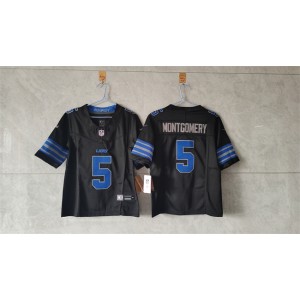 Nike Lions 5 David Montgomery Black F.U.S.E. Vapor Limited Youth Jersey