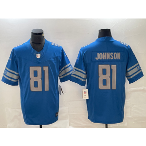 Nike Lions 81 Calvin Johnson Blue 2023 F.U.S.E Vapor Limited Men Jersey Nike Lions 81 Calvin Johnson Blue 2023 F.U.S.E Vapor Limited Men Jersey