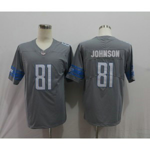Nike Lions 81 Calvin Johnson Gray Color Rush Limited Men Jersey