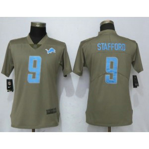 Nike Lions 9 Matthew Stafford Olive 2017 Salute To Service Limited Women Jersey Nike Lions 9 Matthew Stafford Olive 2017 Salute To Service Limited Women Jersey