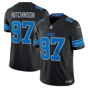 Nike Lions 97 Aidan Hutchinson Black 2024 F.U.S.E. Vapor Limited Men Jersey