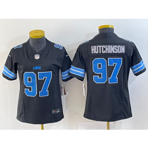Nike Lions 97 Aidan Hutchinson Black 2024 F.U.S.E. Vapor Limited Women Jersey