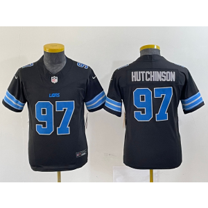 Nike Lions 97 Aidan Hutchinson Black 2024 F.U.S.E. Vapor Limited Youth Jersey