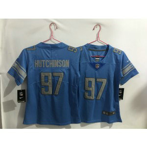 Nike Lions 97 Aidan Hutchinson Blue Vapor Limited Youth Jersey