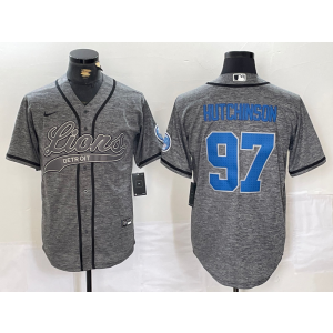 Nike Lions 97 Aidan Hutchinson Gray Vapor Baseball Limited Men Jersey