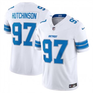 Nike Lions 97 Aidan Hutchinson White 2024 F.U.S.E. Vapor Limited Men Jersey