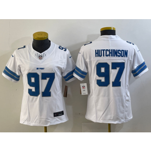 Nike Lions 97 Aidan Hutchinson White 2024 F.U.S.E. Vapor Limited Women Jersey