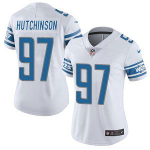 Nike Lions 97 Aidan Hutchinson White Vapor Limited Women Jersey(Run Small) Nike Lions 97 Aidan Hutchinson White Vapor Limited Women Jersey(Run Small)