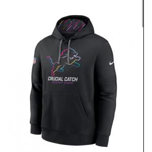 Nike Lions Black 2024 Crucial Catch Club Pullover Hoodie