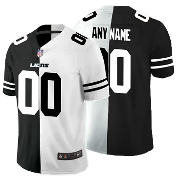Nike Lions Customized Black And White Split Vapor Untouchable Limited Jersey