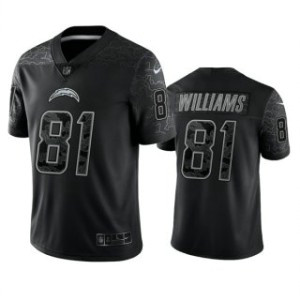 Nike Los Angeles Chargers 81 Mike Williams Black Reflective Vapor Limited Men Jersey