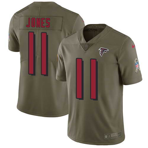 Nike Men's Atlanta Falcons #11 Julio Jones Olive 2017 Salute To Service Stitched NFL Limited Jersey