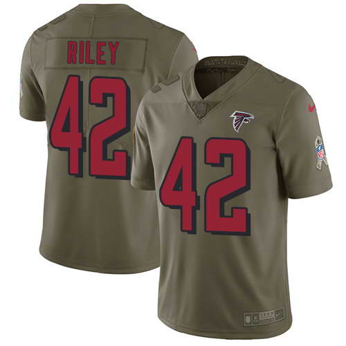 Nike Men's Atlanta Falcons #42 Duke Riley Olive 2017 Salute To Service Stitched NFL Limited Jersey