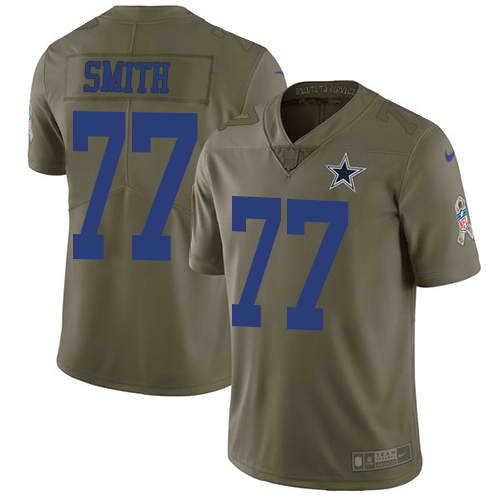 Nike Men's Dallas Cowboys #17 Tyron Smith Olive 2017 Salute To Service Stitched NFL Limited Jersey Nike Men's Dallas Cowboys #17 Tyron Smith Olive 2017 Salute To Service Stitched NFL Limited Jersey