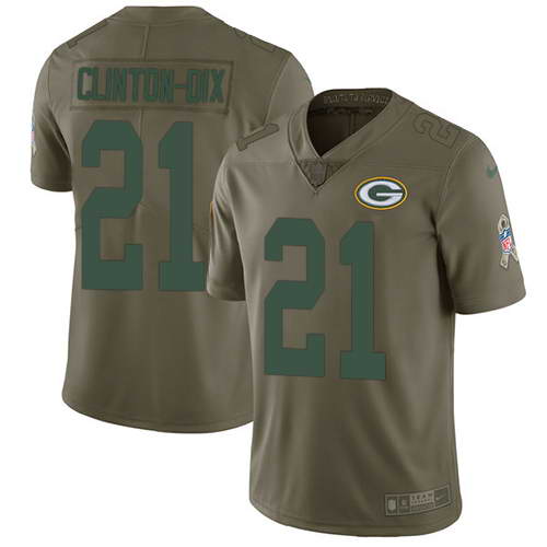 Nike Men's Green Bay Packers #21 Ha Ha Clinton-Dix Olive 2017 Salute To Service Stitched NFL Limited Jersey
