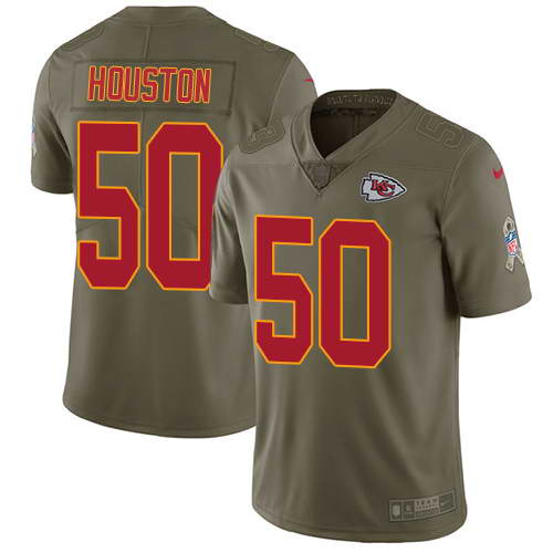 Nike Men's Kansas City Chiefs #50 Justin Houston Olive 2017 Salute To Service Stitched NFL Limited Jersey