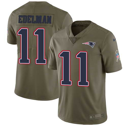 Nike Men's New England Patriots #11 Julian Edelman Olive 2017 Salute To Service Stitched NFL Limited Jersey Nike Men's New England Patriots #11 Julian Edelman Olive 2017 Salute To Service Stitched NFL Limited Jersey