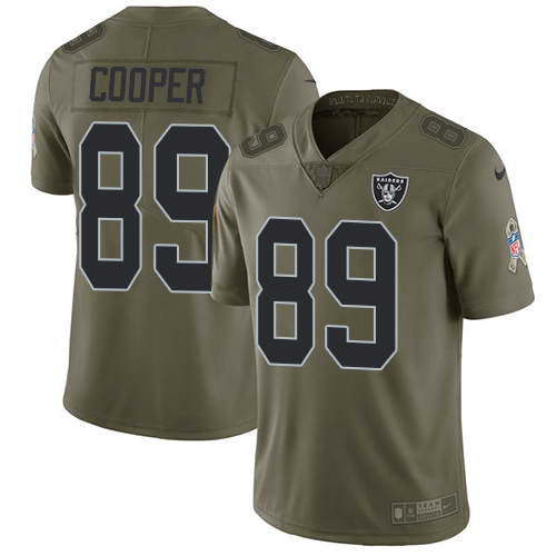 Nike Men's Oakland Raiders #89 Amari Cooper Olive 2017 Salute To Service Stitched NFL Limited Jersey Nike Men's Oakland Raiders #89 Amari Cooper Olive 2017 Salute To Service Stitched NFL Limited Jersey