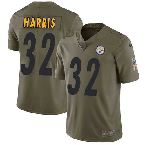 Nike Men's Pittsburgh Steelers #32 Franco Harris Olive 2017 Salute To Service Stitched NFL Limited Jersey