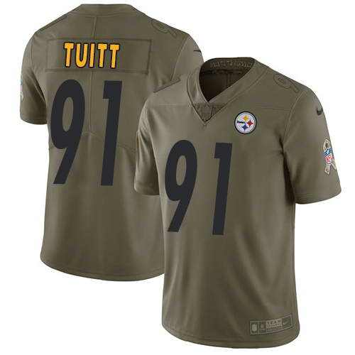 Nike Men's Pittsburgh Steelers #91 Stephon Tuitt Olive 2017 Salute To Service Stitched NFL Limited Jersey