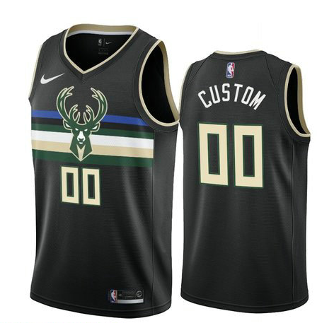 Nike Milwaukee Bucks Custom Black 2019-20 Statement Edition NBA Jersey