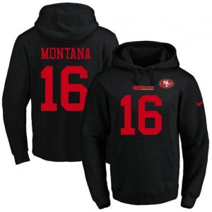 Nike NFL 49ers 16 Joe Montana Black Men Pullover Hoodie Nike NFL 49ers 16 Joe Montana Black Men Pullover Hoodie