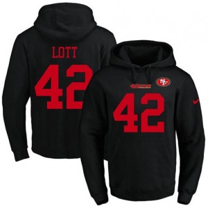 Nike NFL 49ers 42 Ronnie Lott Black Men Pullover Hoodie Nike NFL 49ers 42 Ronnie Lott Black Men Pullover Hoodie