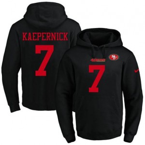 Nike NFL 49ers 7 Colin Kaepernick Black Men Pullover Hoodie