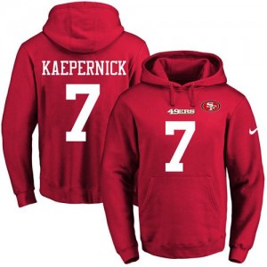 Nike NFL 49ers 7 Colin Kaepernick Red Men Pullover Hoodie