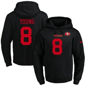 Nike NFL 49ers 8 Steve Young Black Men Pullover Hoodie