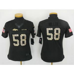 Nike NFL Broncos 58 Von Miller Anthracite 2016 Salute to Service Women Jersey