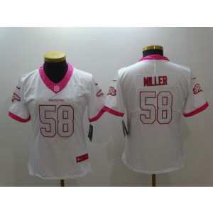 Nike NFL Broncos 58 Von Miller White Pink Women Jersey Nike NFL Broncos 58 Von Miller White Pink Women Jersey