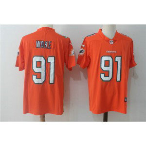 Nike NFL Dolphins 91 Cameron Wake Orange Color Rush Men Limited Jersey